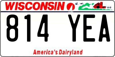 WI license plate 814YEA