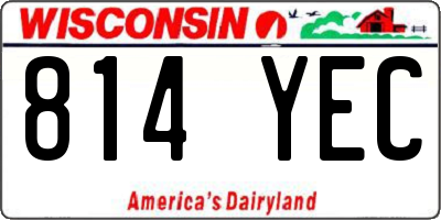 WI license plate 814YEC