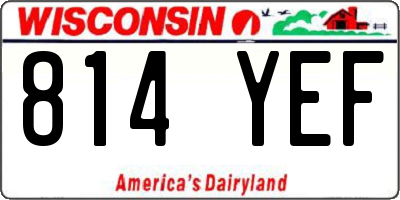 WI license plate 814YEF