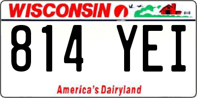 WI license plate 814YEI