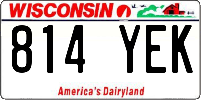 WI license plate 814YEK