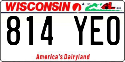 WI license plate 814YEO