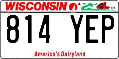 WI license plate 814YEP