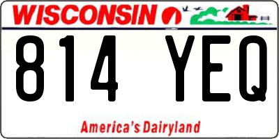 WI license plate 814YEQ