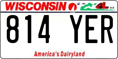 WI license plate 814YER
