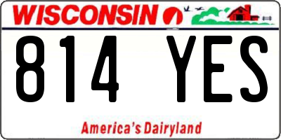 WI license plate 814YES