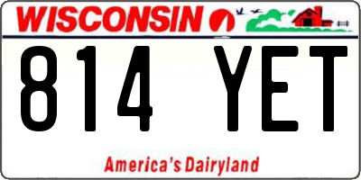 WI license plate 814YET