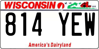 WI license plate 814YEW