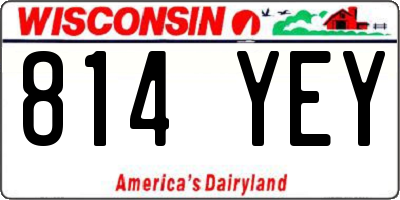 WI license plate 814YEY
