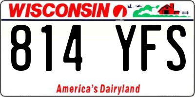 WI license plate 814YFS