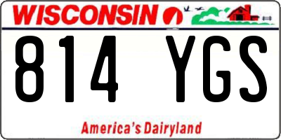 WI license plate 814YGS