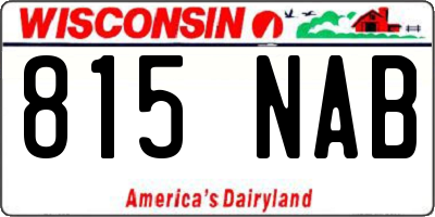 WI license plate 815NAB