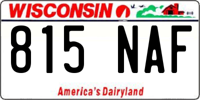 WI license plate 815NAF