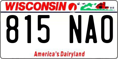 WI license plate 815NAO