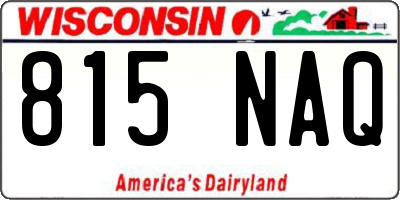 WI license plate 815NAQ