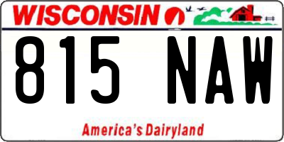 WI license plate 815NAW