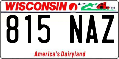 WI license plate 815NAZ