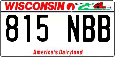 WI license plate 815NBB