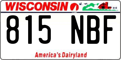 WI license plate 815NBF