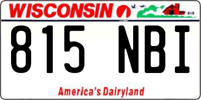 WI license plate 815NBI