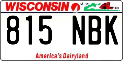 WI license plate 815NBK