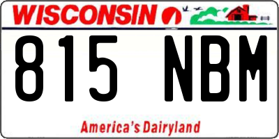 WI license plate 815NBM