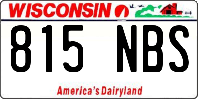 WI license plate 815NBS