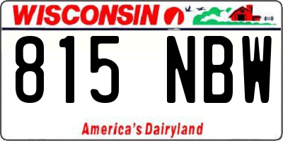 WI license plate 815NBW