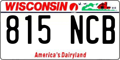 WI license plate 815NCB