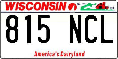 WI license plate 815NCL