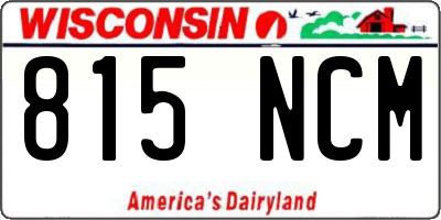 WI license plate 815NCM