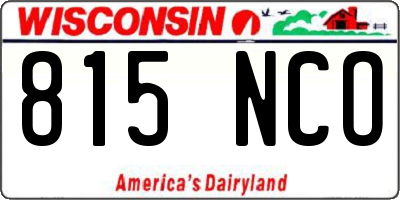 WI license plate 815NCO