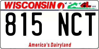 WI license plate 815NCT