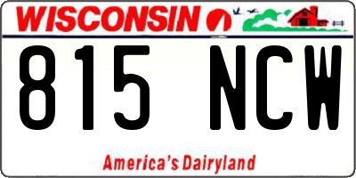 WI license plate 815NCW