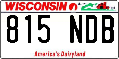 WI license plate 815NDB