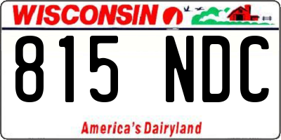 WI license plate 815NDC