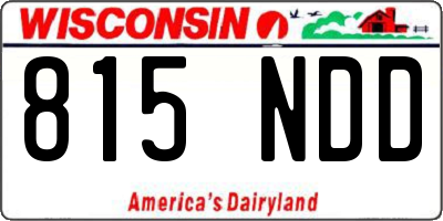 WI license plate 815NDD