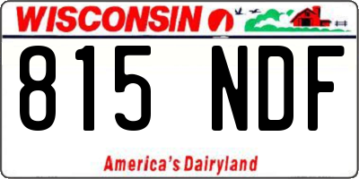 WI license plate 815NDF