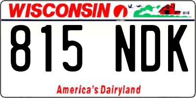 WI license plate 815NDK