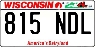 WI license plate 815NDL
