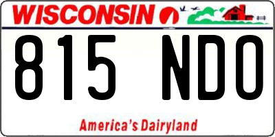 WI license plate 815NDO