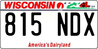 WI license plate 815NDX