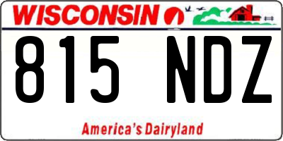 WI license plate 815NDZ