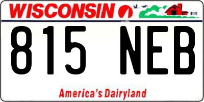 WI license plate 815NEB