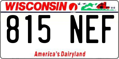 WI license plate 815NEF