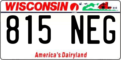 WI license plate 815NEG