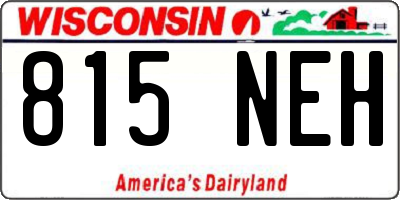 WI license plate 815NEH