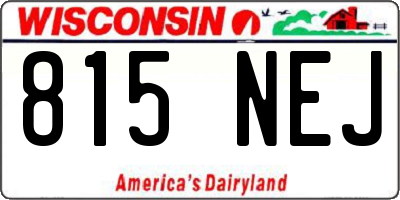 WI license plate 815NEJ