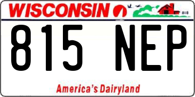 WI license plate 815NEP