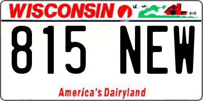 WI license plate 815NEW